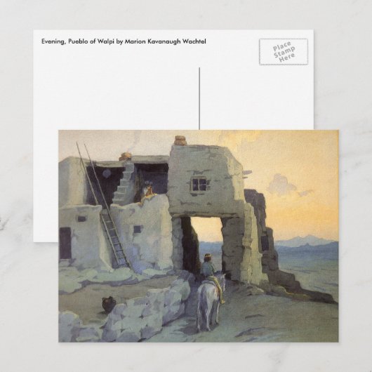 Evening Pueblo van Walpi door Marion Kavagh Wachte Briefkaart (Voorkant / Achterkant)