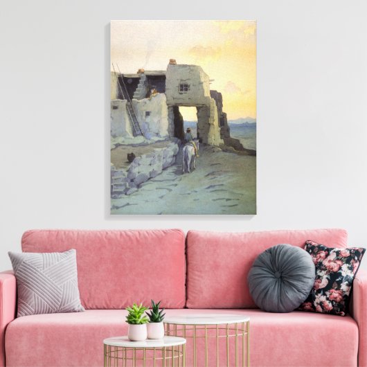 Evening Pueblo van Walpi door Marion Kavagh Wachte Canvas Afdruk (Insitu (Woonkamer))