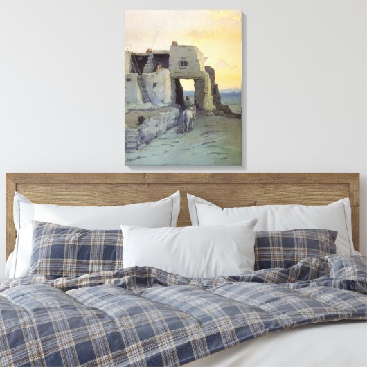 Evening Pueblo van Walpi door Marion Kavagh Wachte Canvas Afdruk (Insitu (Slaapkamer))