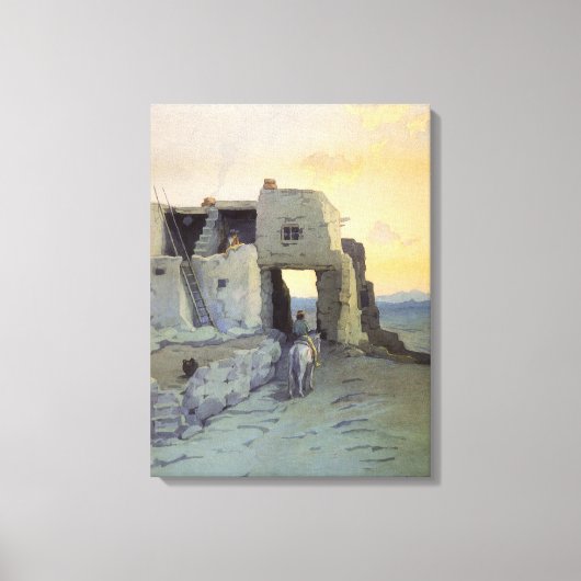 Evening Pueblo van Walpi door Marion Kavagh Wachte Canvas Afdruk (Voorkant)