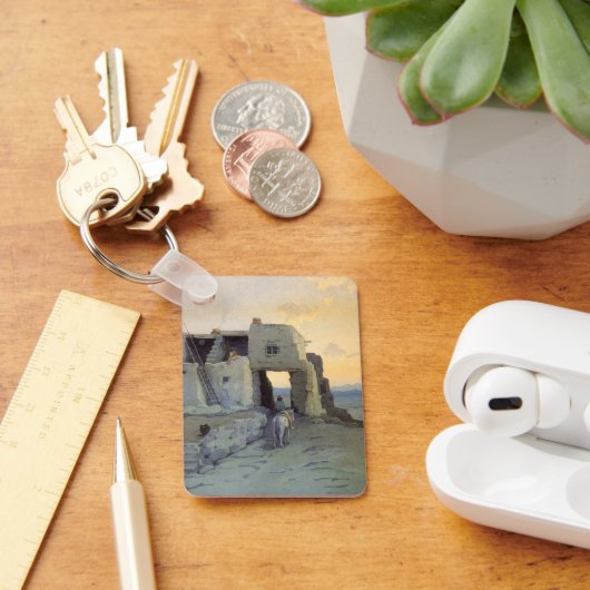 Evening Pueblo van Walpi door Marion Kavagh Wachte Sleutelhanger (Bureau)