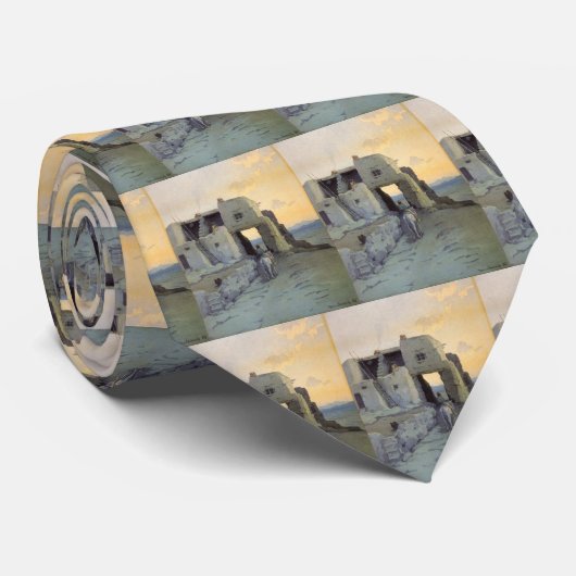 Evening Pueblo van Walpi door Marion Kavagh Wachte Stropdas (Opgerold)