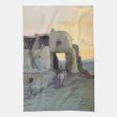 Evening Pueblo van Walpi door Marion Kavagh Wachte Theedoek (Verticaal)