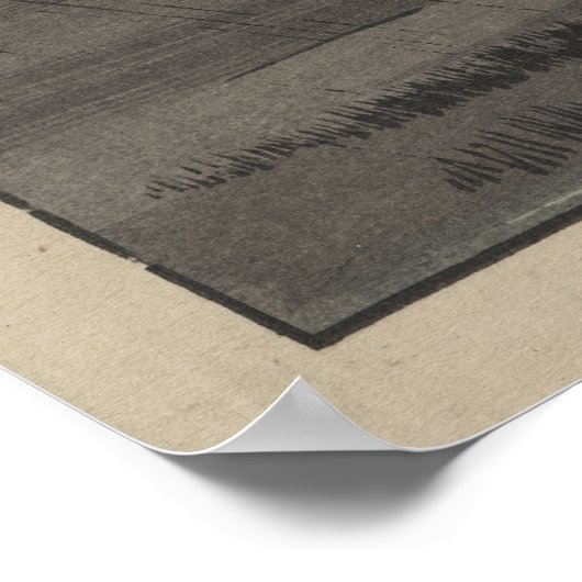 Evening Rain op Azuma Shrine Poster (Hoek)