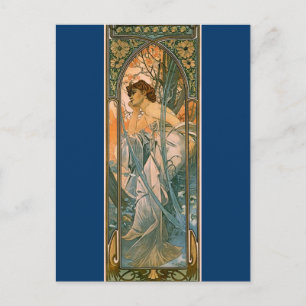 Evening Reverie - door Alphonse Mucha Briefkaart