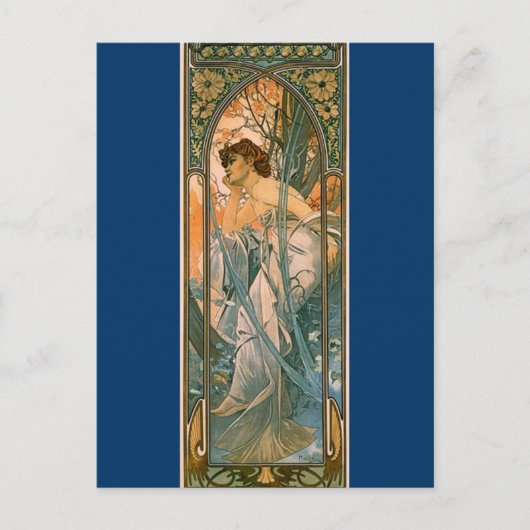 Evening Reverie - door Alphonse Mucha Briefkaart (Voorkant)
