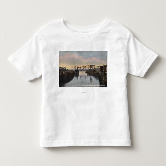 Evening Scene op de rivier de Wishkah Kinder Shirts (Voorkant)