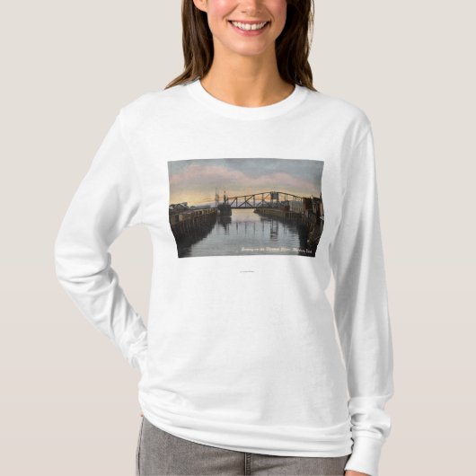Evening Scene op de rivier de Wishkah T-shirt (Voorkant)