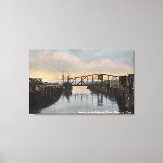 Evening Scene op de Wishkah Canvas Afdruk (Voorkant)