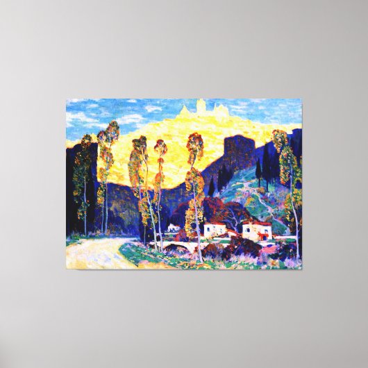 Evening, Siena, famous painting by Clarence Gagnon Canvas Afdruk (Voorkant)