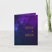 Evening Sky Astral Gold Star Photo Paars Wedding (Voorkant)