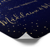 Evening Sky Elegant Stars Welkom Weddenschap Poster (Hoek)