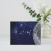 Evening Sky Moon Stars Wedding Briefkaart (Staand voorkant)