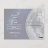 Evening Sky Moon Stars Wedding Briefkaart (Achterkant)