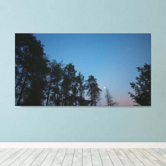 Evening Sky Over Elk Lake, Michigan Canvas Afdruk (Insitu (Houten vloer))