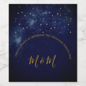 Evening Sky Stars Blue Personal Wedine Label Wijn Etiket (Enkel label)