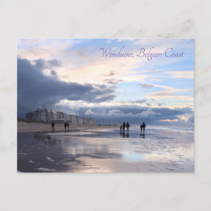 Evening Sky Wenduine Beach, België Briefkaart