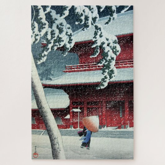 Evening Snow at Edo River Hasui Kawase Circa 1925 Legpuzzel (Verticaal)