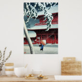 Evening Snow at Edo River Hasui Kawase Circa 1925 Poster (Keuken)