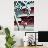 Evening Snow at Edo River Hasui Kawase Circa 1925 Poster (Thuiskantoor)