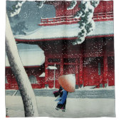 Evening Snow at Edo River Hasui Kawase Douchegordijn (Voorkant)