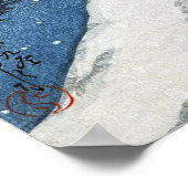 Evening Snow in Terajima Village Hasui Kawase Poster (Hoek)