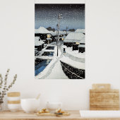 Evening Snow in Terajima Village Hasui Kawase Poster (Keuken)