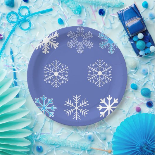 Evening Snowflakes Papieren Bordje (Feest)