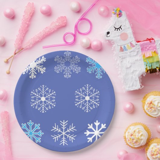 Evening Snowflakes Papieren Bordje (Feest)