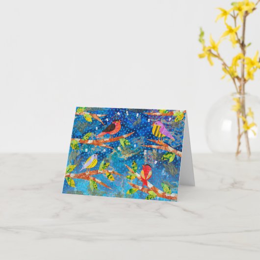 Evening Song Birds Kaart (Gele Bloem)