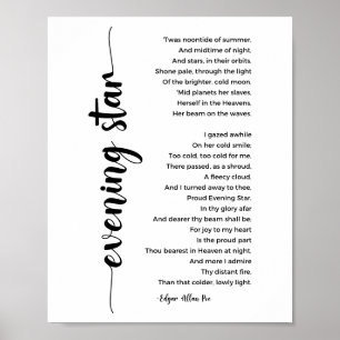 Evening Star Poem door Edgar Allan Poe Poster