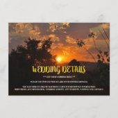 Evening Sunset Scene, Rustic Wedding Detail Informatiekaartje (Voorkant)