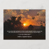 Evening Sunset Scene, Rustic Wedding Detail Informatiekaartje (Achterkant)