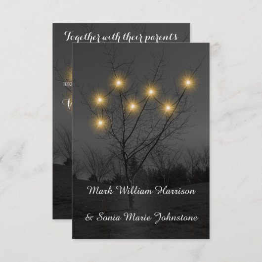 Evening Tree Garden Huwelijksuitnodiging Kaart (Voorkant / Achterkant)