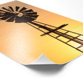 Evening Windmill Silhouette Foto Afdruk (Hoek)