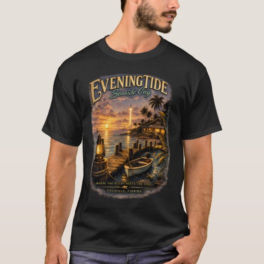 Eveningtide Seaside Cay – Space Coast Sunset hav T-shirt (Voorkant)
