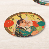  evenjaars eve-paar ronde kartonnen onderzetter (Gebogen)