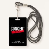 Event Access Concert Pass Red Aangepaste ID-badge Badge (Voorkant met draagriem)