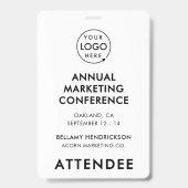 Event Badge 4x6 | QR Code Pas Conference Schema (Voorzijde)