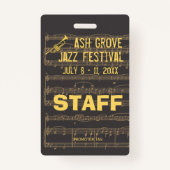 Event Badge for Access of Music Jazz Threaded Even (Voorkant)