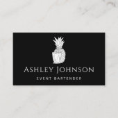 Event Bartender Black & White Drawn Cocktail Basic Visitekaartje (Voorkant)