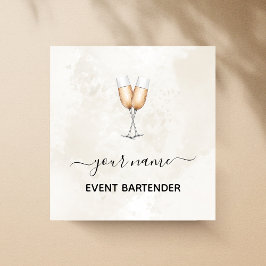 Event Bartender Champagneglazen Elegant Marmer Vierkante Visitekaartje