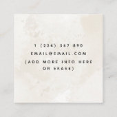 Event Bartender Champagneglazen Elegant Marmer Vierkante Visitekaartje (Achterkant)