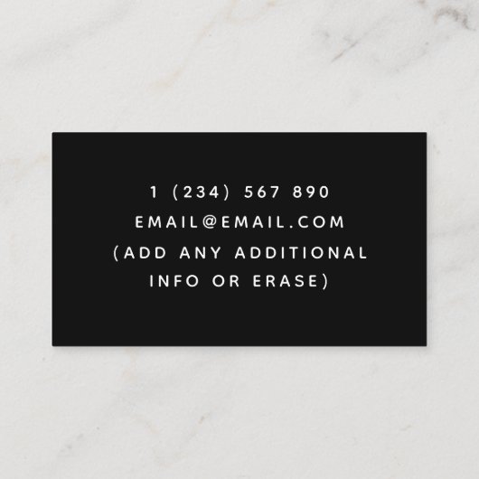 Event Bartender Cocktail Icon Sommelier Classic Visitekaartje (Achterkant)