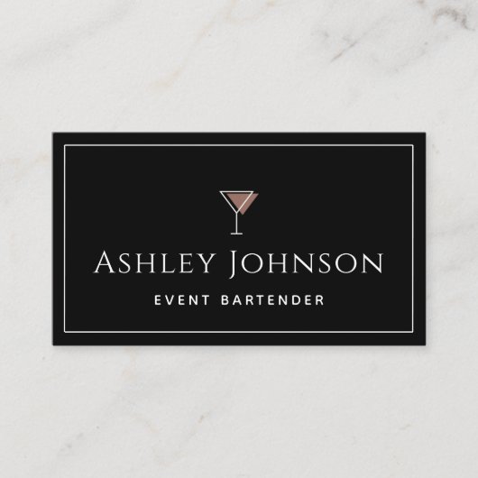 Event Bartender Cocktail Icon Sommelier Classic Visitekaartje (Voorkant)