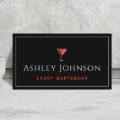 Event Bartender Cocktail Mixoloog Red & Black Visitekaartje