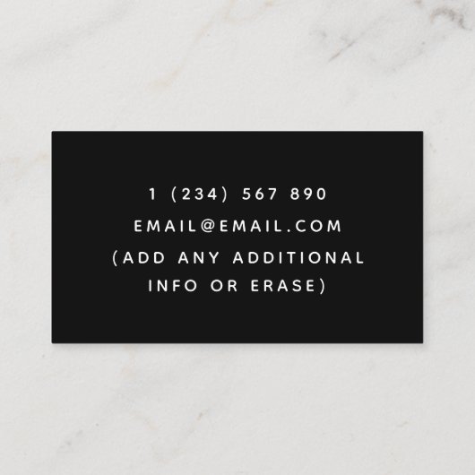 Event Bartender Cocktail Mixoloog Red & Black Visitekaartje (Achterkant)