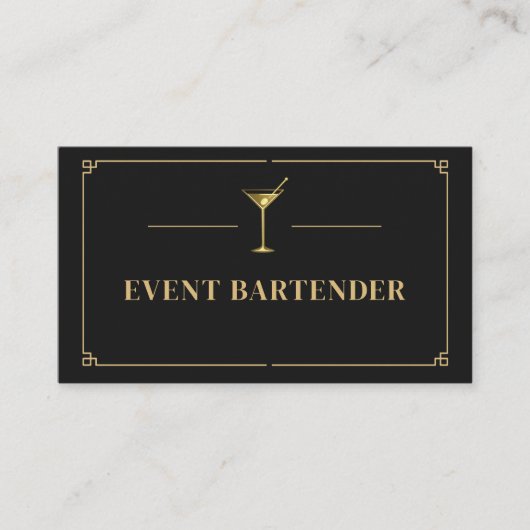 Event Bartender QR Code Professional Visitekaartje (Voorkant)