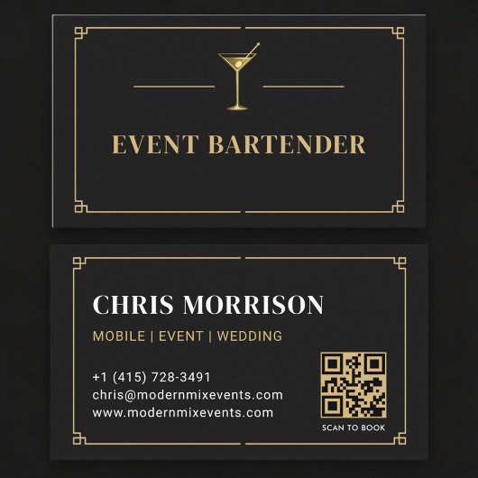 Event Bartender QR Code Professional Visitekaartje