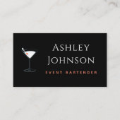 Event Bartender Server Eenvoudige minimale sociale Visitekaartje (Voorkant)